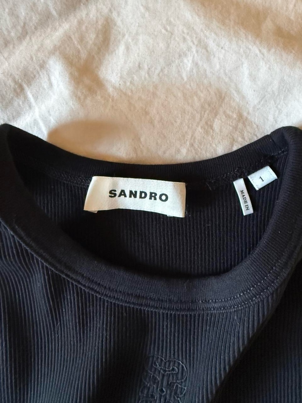 Sandro Black Ribbed Tank Top - Picture 3 of 4